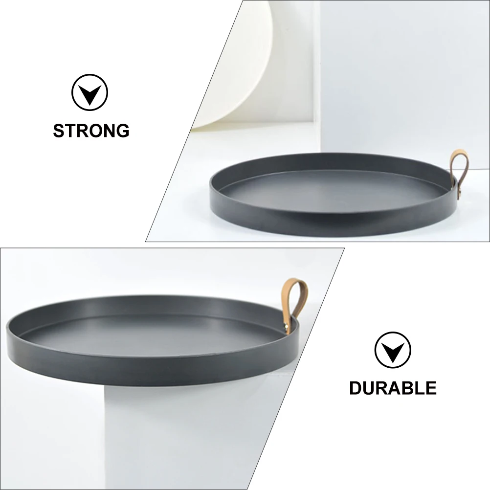 

1pc Storage Tray Handle Desktop Sundries Organizer Smooth Bottom Multi-Functional Bedroom Living Room Study