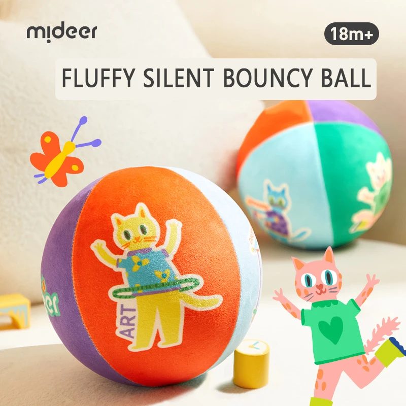 

Mideer 18 см красочные игры для раннего образования детский бесшумный надувной мяч домашний мяч бесшумный мяч эластичные тренировочные игрушки 18 м +