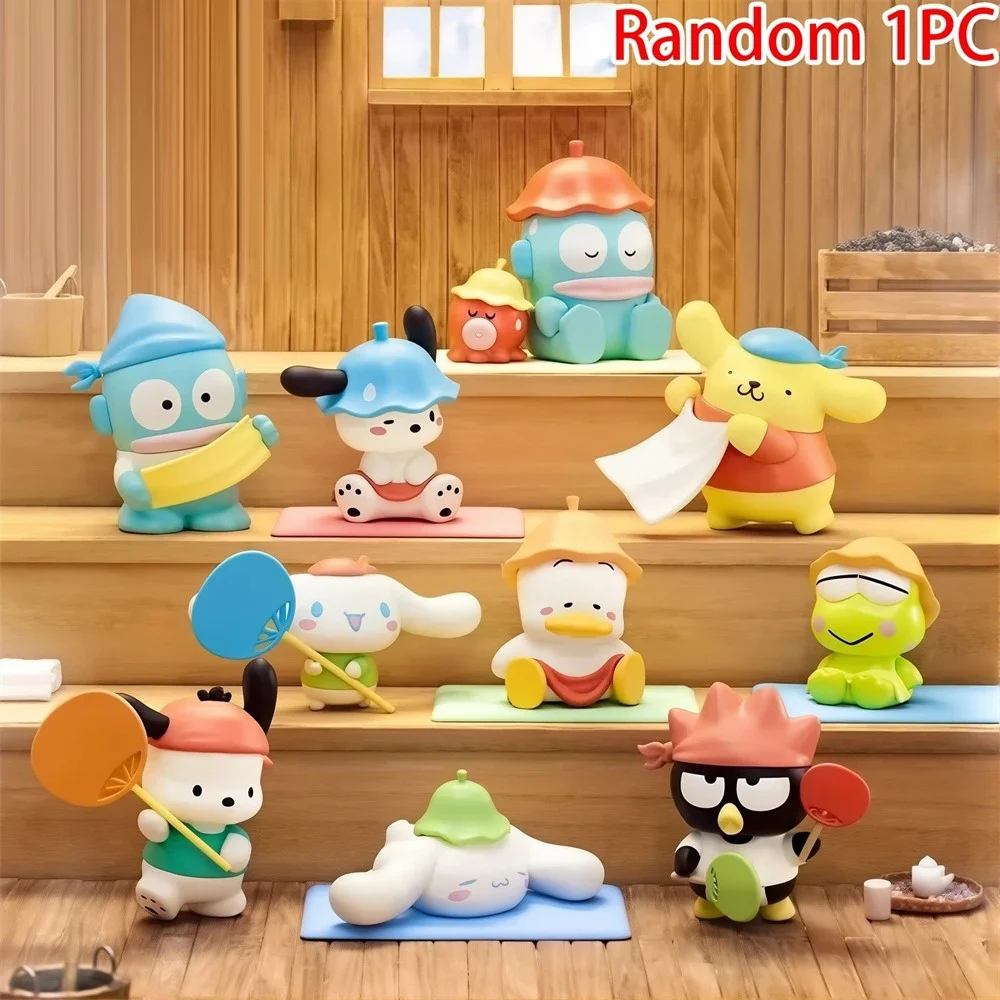

Sanrio Characters Let's Take a Sauna Surprise Box Figure Multiple Cute Cartoon Desktop Decor Hangyodon Toy Christmas Gift 1PC
