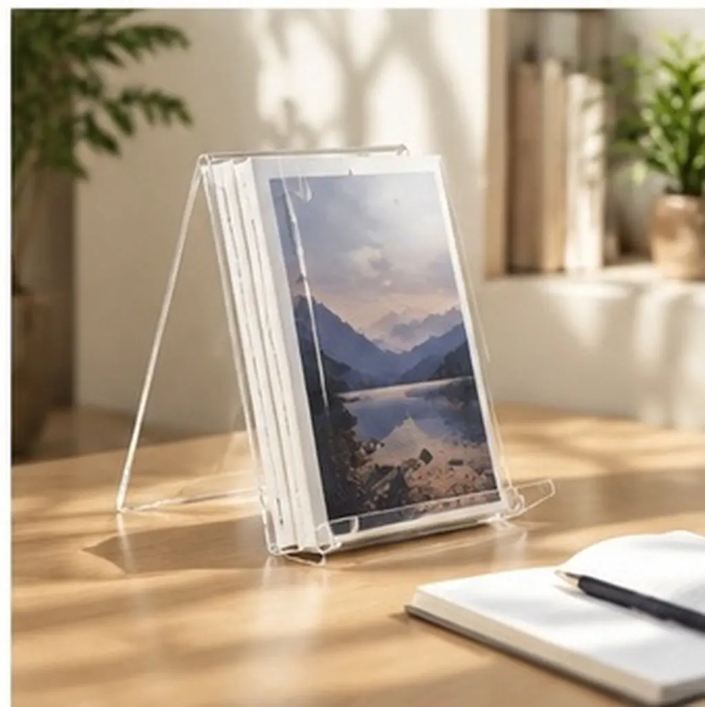 Clear Acrylic Bookends Set of 3 – Desktop Book Holders for Office, Home & Holiday Decor