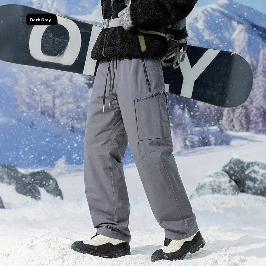 

Men's Winter Workwear Trousers 90 Du down aphene Heating Outdoor Windproof Waterproof Warm Casual Straight Leg down Pants