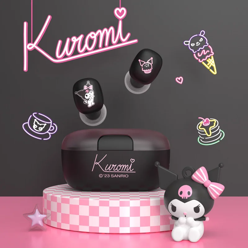 

Sanrio MyMelody Kuromi Cinnamoroll почтовые наушники-вкладыши с шумоподавлением Bluetooth наушники Sanrio Doll прозрачные Bluetooth наушники