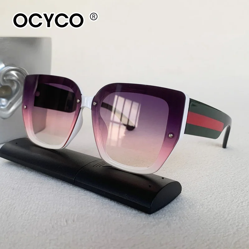 Trendy Quadratische Sonnenbrille Männer Frauen Designer Luxus Marke Große Rahmen Sonnenbrille UV400 Mode Vintage Brillen für Reisen – Detail 8