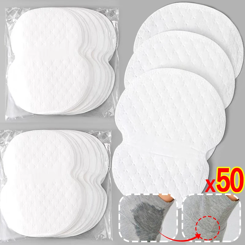 

50pcs Invisible Underarm Sweat Absorbent Stickers Sweat Perspiration Deodorant Shield Pad Dress Clothing Care Antiperspirant