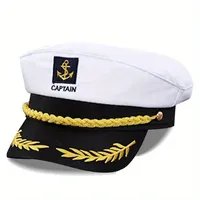 Adult yacht sailor captain hat with adjustable unisex party hat, dance party dress up, excellent fashion accessories for events