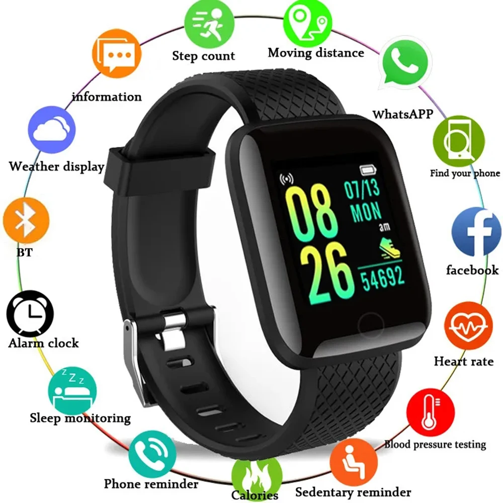 116plus Waterproof Smart Watch Smart Bracelet Step Counting LED Digital Electronics Watches for Children Boys Girls Smartwatch