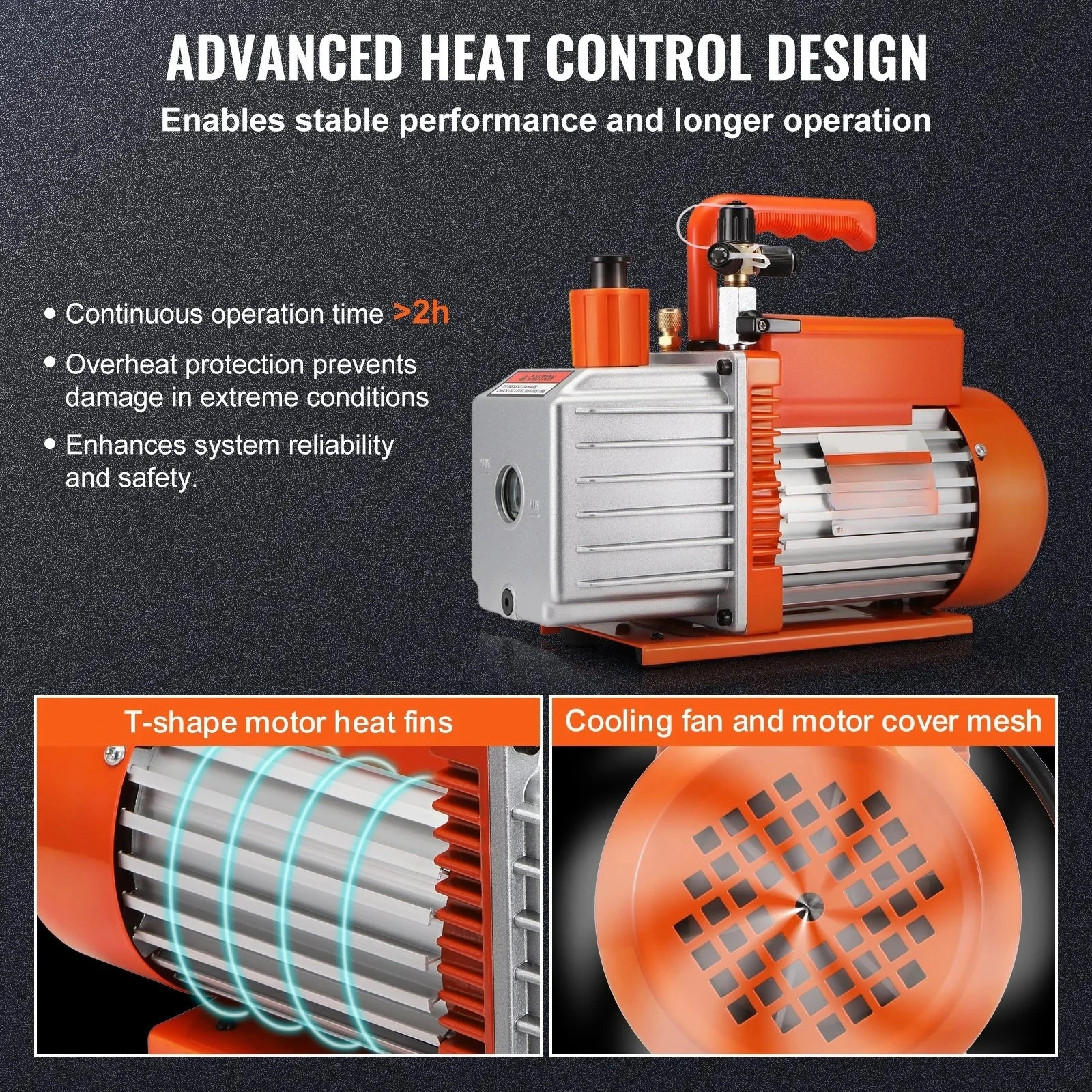 Two Stage Rotary Vane Pump HVAC Air Conditioning Maintenance Device