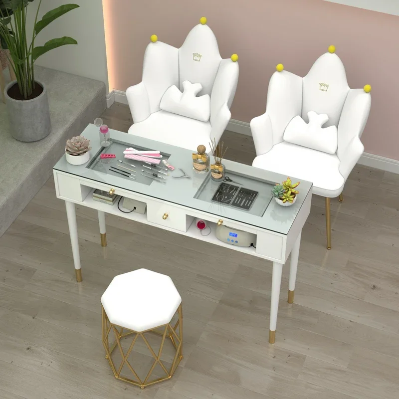 Nail table and chair set at a special price, economic Nordic single and two person internet celebrity, simple and luxurious