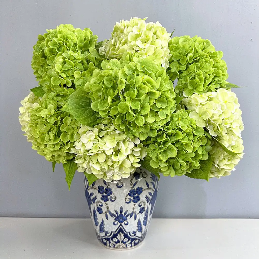 Wedding Bouquet Hydrangea Artificial Flowers Real Touch Floral Ornament Decorative Faux Plant Home Accessory