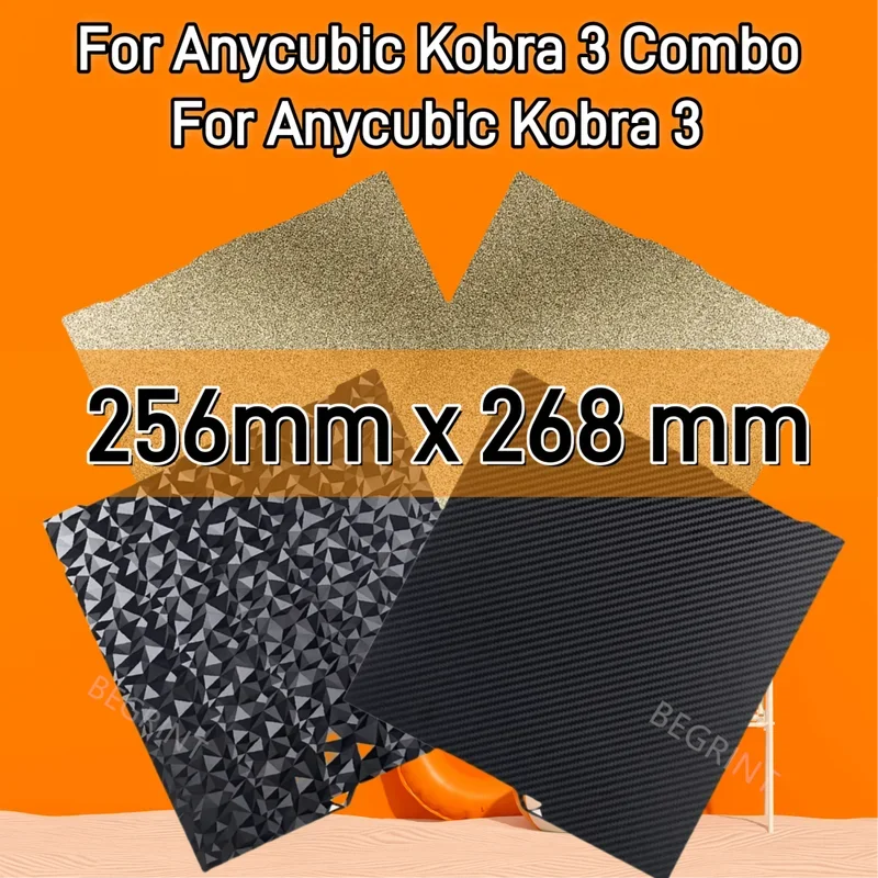 

Kobra 3 PEI лист для Anycubic Kobra 3 комбинированная сборная пластина 256x268 мм двухсторонняя печать пружинный стальной 3D-принтер детали кровать