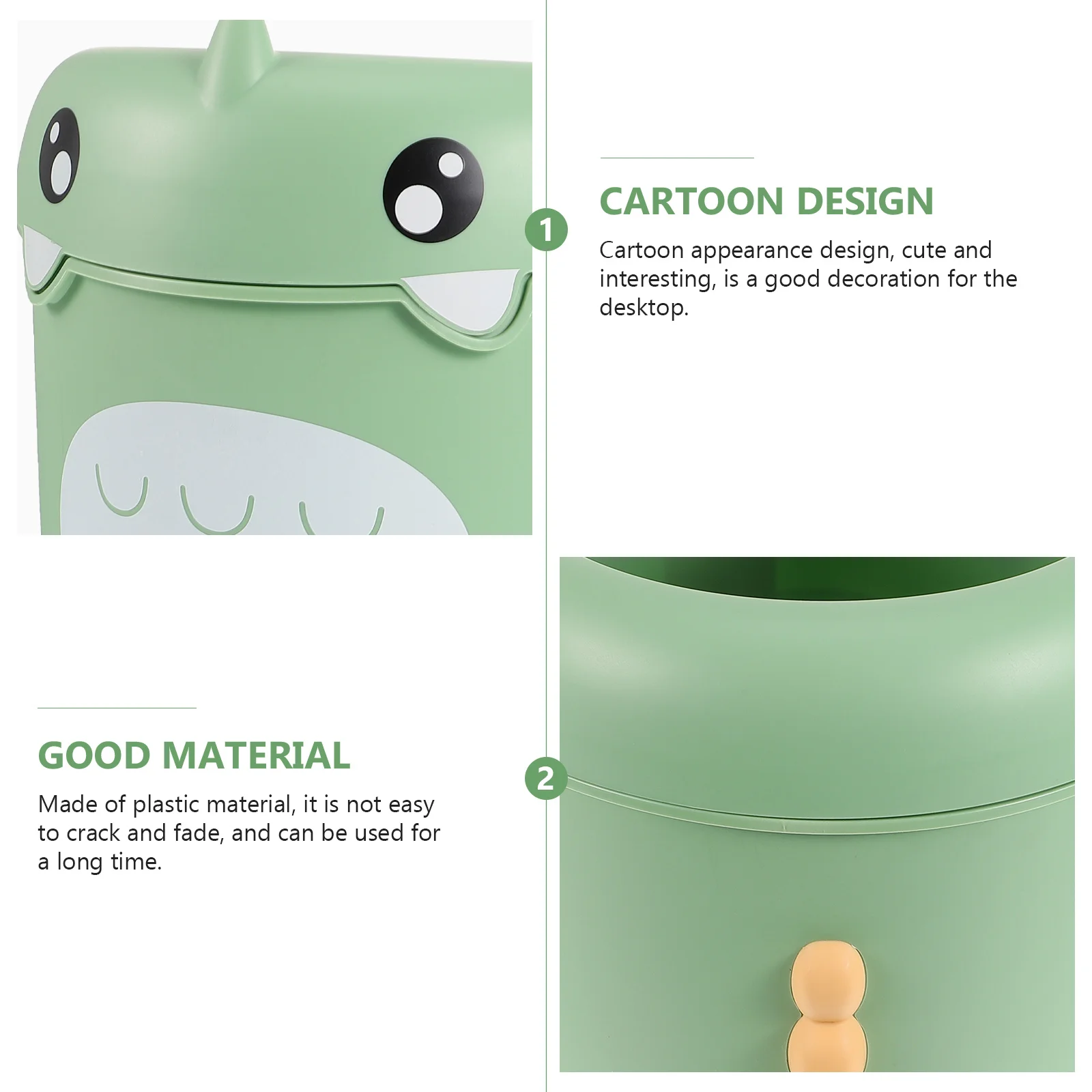 

Lidless Wastebasket for Kids Room Plastic Garbage Can with Creative Cartoon Design Fits Multiple Spaces Bedroom Living Room