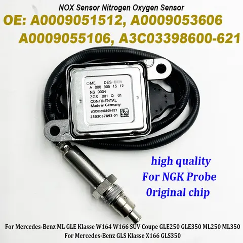 For NGK Probe A0009051512 A0009053606 Nox Sensor For Mercedes-Benz C Klasse W205 Saloon Sedan C180d C200d C220d C250d BlueTEC