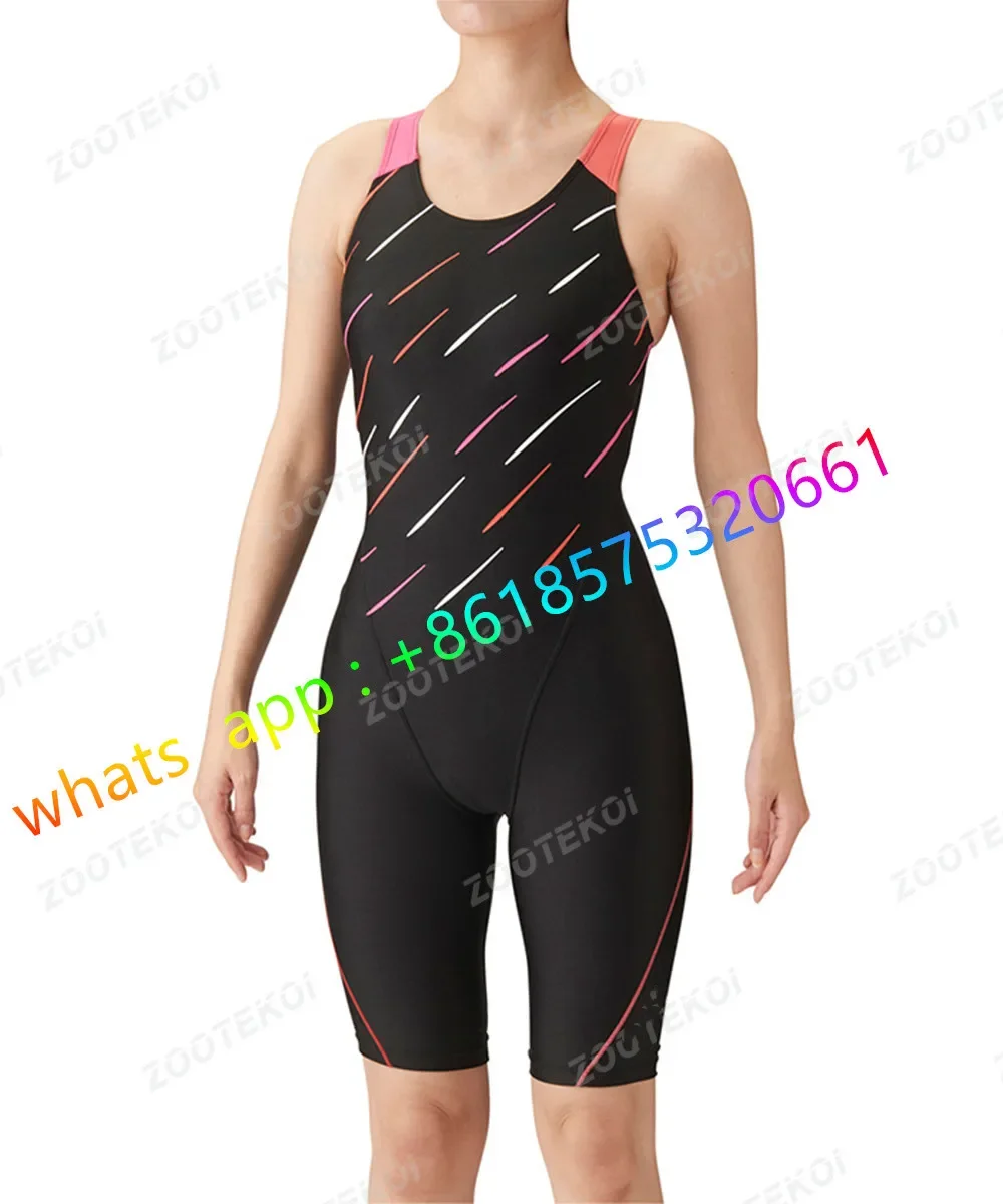 

Powerskin 2023 Womens Knee Length Resistant Swimwear One Piece Swimsuit Quick Dry Breathable Surfing Sports Racing Swimming Suit