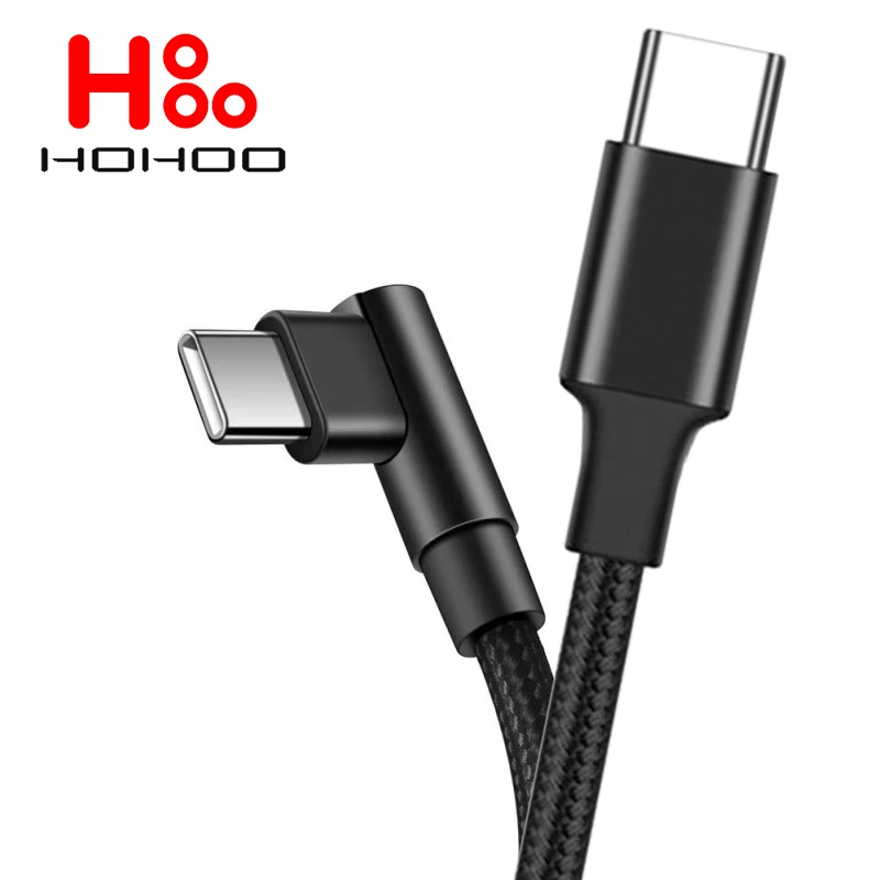 60W Type C To USB C Cable 90 Degree Angle For iPhone 15 16 Pro max iPad MacBook Pro Xiaomi Huawei Fast Charging Type-C Date Wire