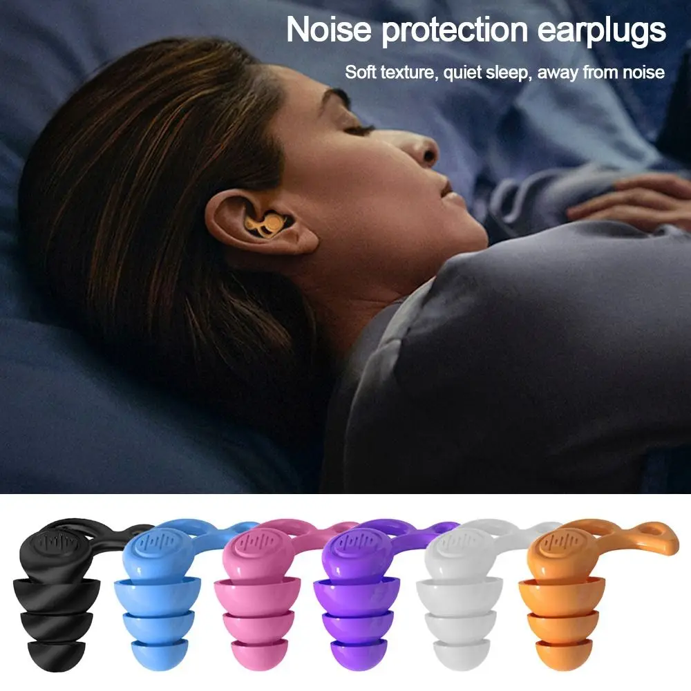 New Silicone Sleeping Ear Plugs Water Sports Reusable Soundproof Earplugs Noise Reduction Waterproof Sound Blocking Earplugs