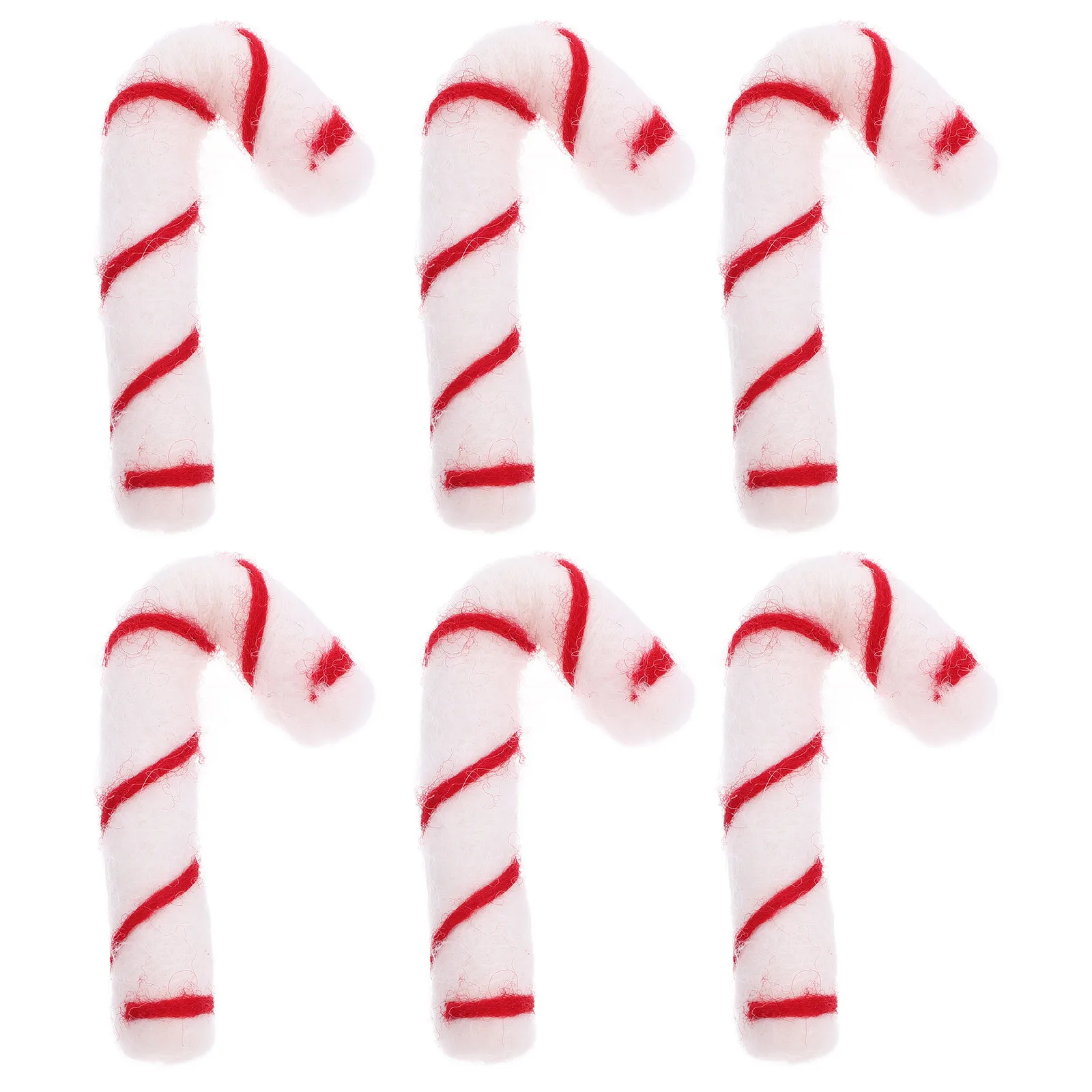 

6Pcs Christmas Mini Candy Cane Charms Soft Felt Decorations for Xmas Tree DIY Holiday Supplies Christmas Mini Candy Decorations
