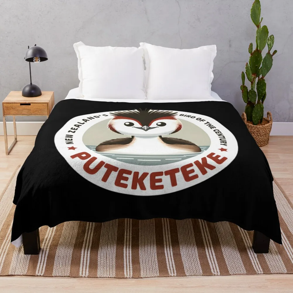 

Puteketeke Bird New Zealand's Bird of the Century Throw Blanket Picnic Single Weighted Softest Blankets