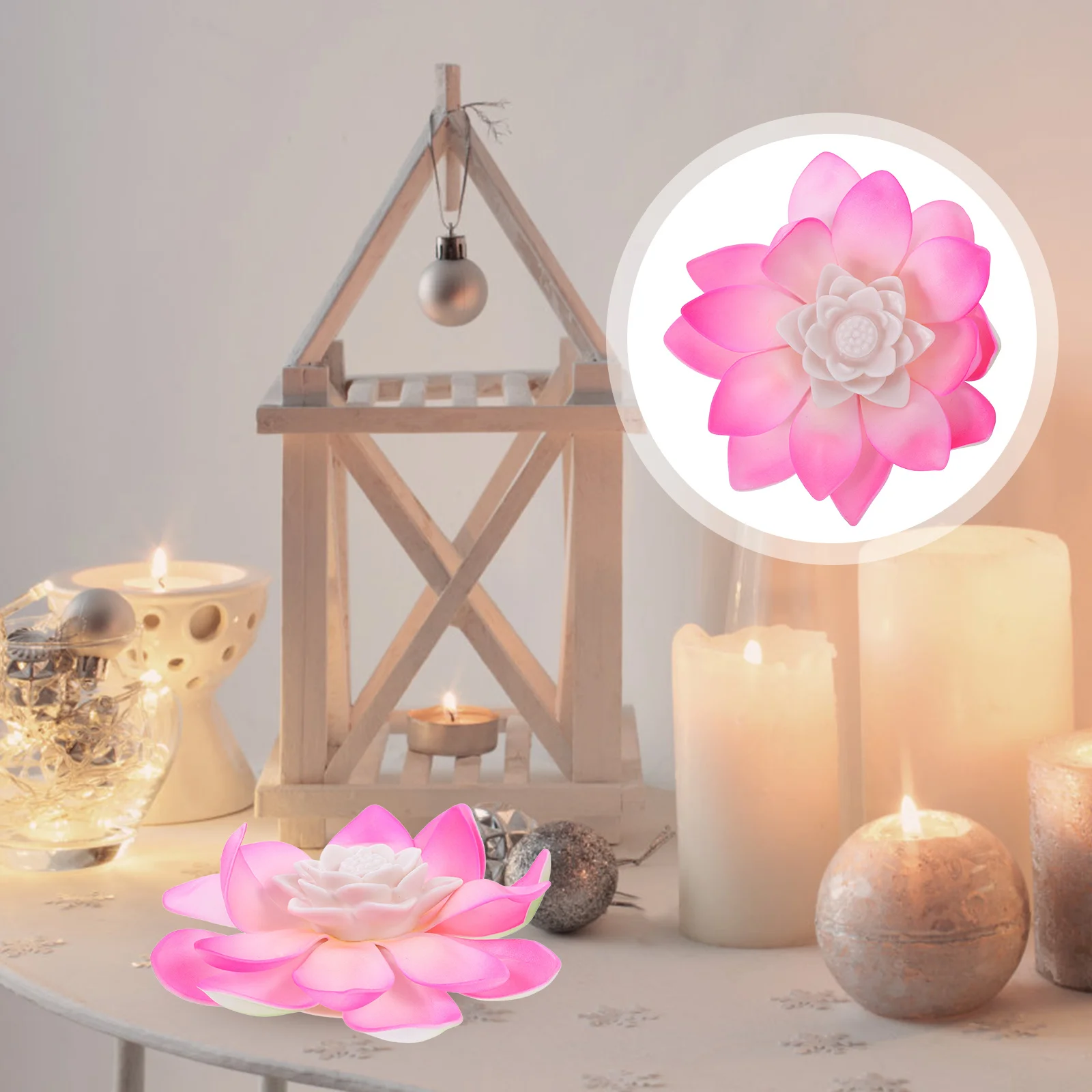 

Led Lotus Lily Flower Pool Light For Festival Party Pink Waterproof Floating Night Light Decor For Garden Pond Outdoor