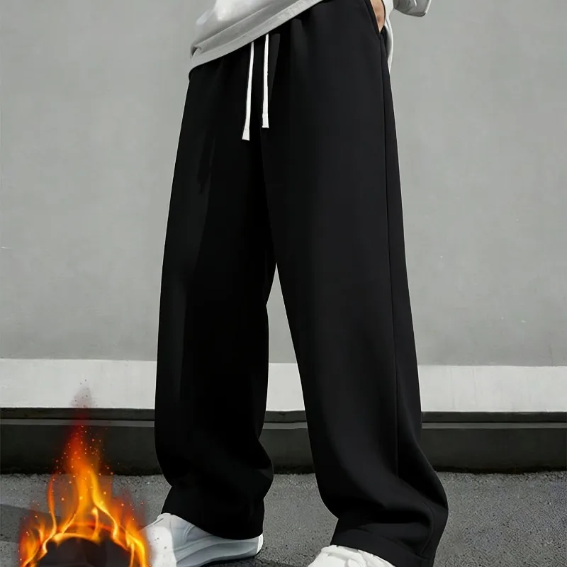 

American Street Men's Plush Thick Casual Jogging Pants, Suitable for All Seasons Men's and Women's Casual Fitness Sports Pants