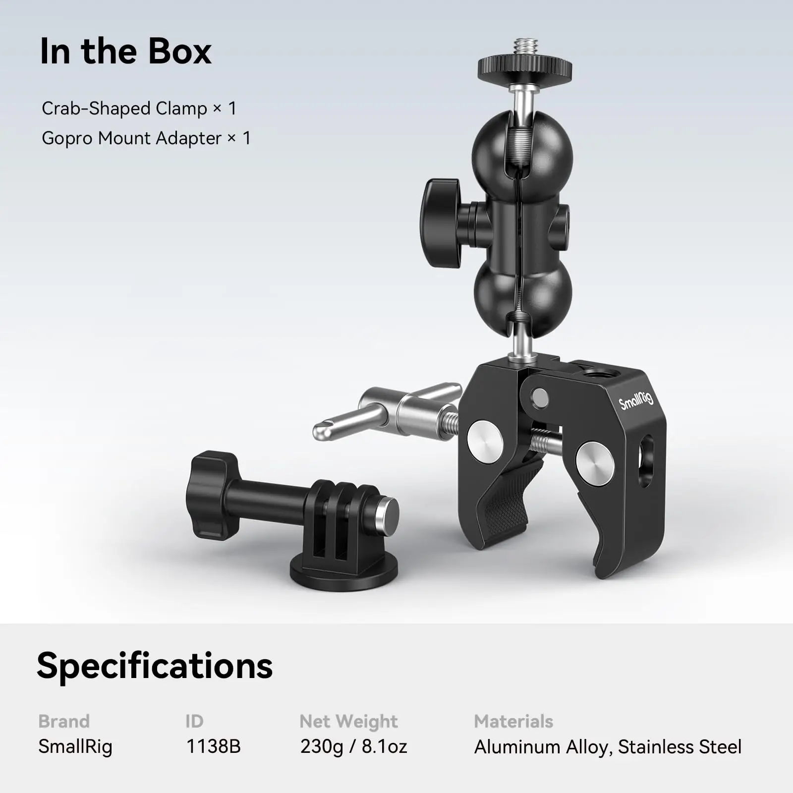 SmallRig Super Klem met 1/4 en 3/8 Draad 2 stuks Pack Voor 15mm-44mm Staven Camera's Lichten Paraplu Haken Planken Camera Klem