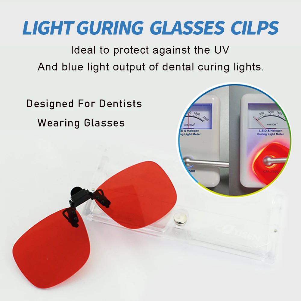 Dental Equipment UV Clip Glasses Orange Lenses Eye Protection Blue Curing Light Eyewear Dentist Accessories Dentistry Technician