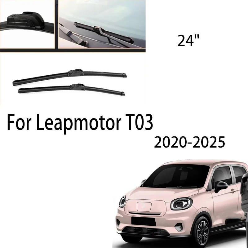 

For Leapmotor T03 2020-2025 2021 2022 2023 2024 Wiper Front Wiper Blades Windshield Windscreen Window Brush 24"