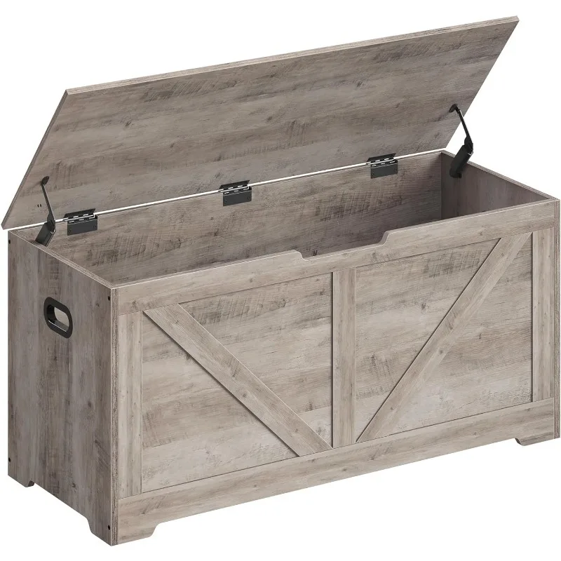 

Storage Chest, Storage Trunk with 2 Safety Hinges, Storage Bench, Shoe Bench, Farmhouse Style, 15.7 x 39.4 x 18.1 Inches