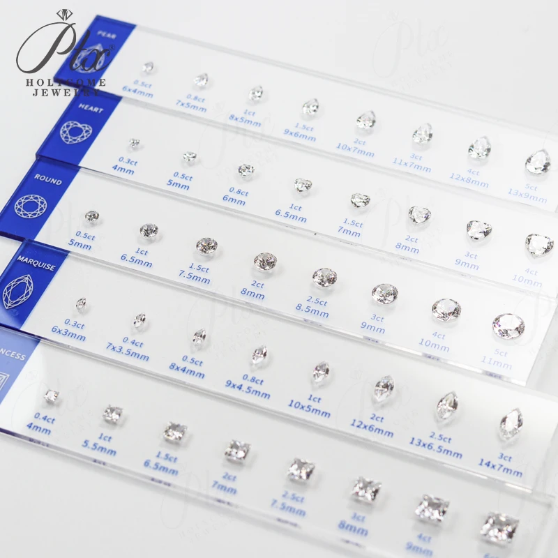 Comparison Ring Sizer Tester 5A CZ Moissanite Diamond Jewerly Dealer Tools Set Tools Size Shape Reference Top Quality Wholesale
