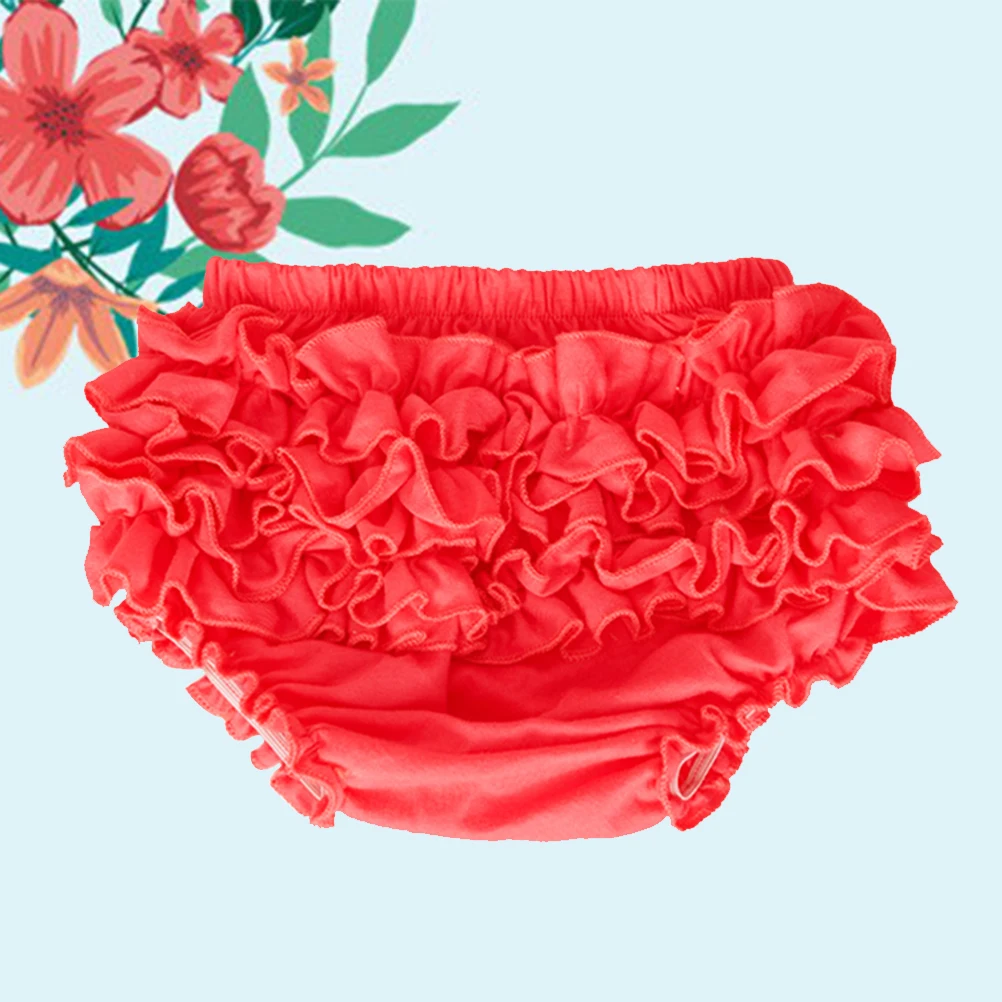 

Red Size L Baby Girl Cotton Panties Lace Diaper Cover Halloween Comfortable Absorbent Tutu Pettiskirts Baby Girl Pants
