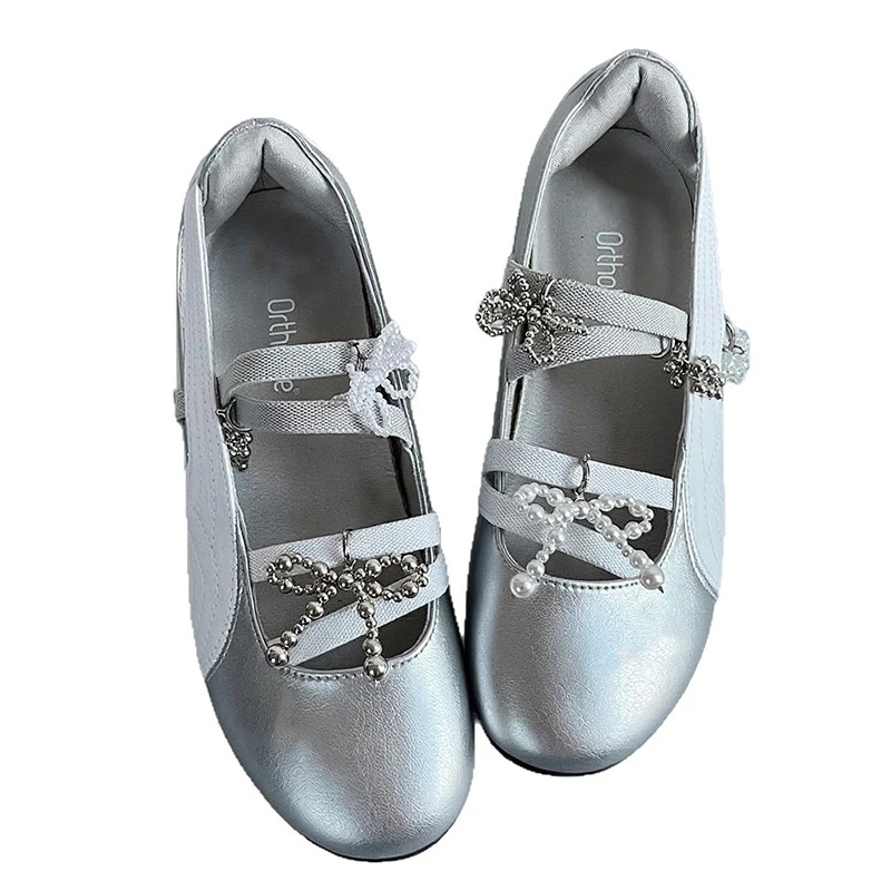 لؤلؤة القوس أربطة الحذاء سحر للأحذية الرياضية الزخرفية حذاء زهرة مشبك الأحذية الزخرفية الأزياء سحر الملحقات #5