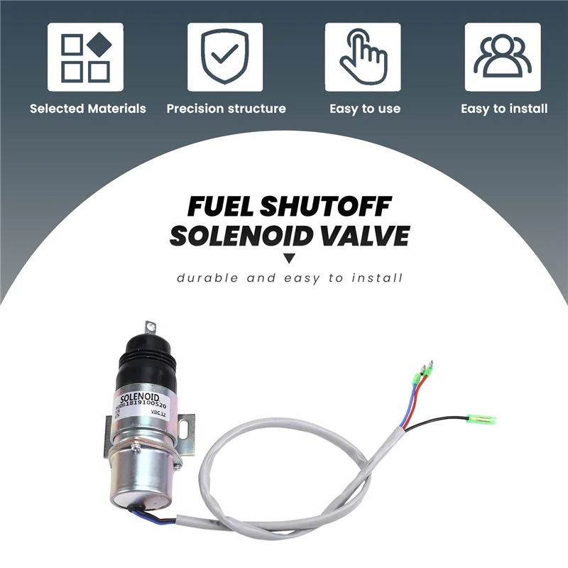 

1819100520 12V MV2-17A Heavy Duty Fuel Shutoff Solenoid Valve For Isuzu Engine Stop Solenoid 1-81910-052-0 Z1819100520