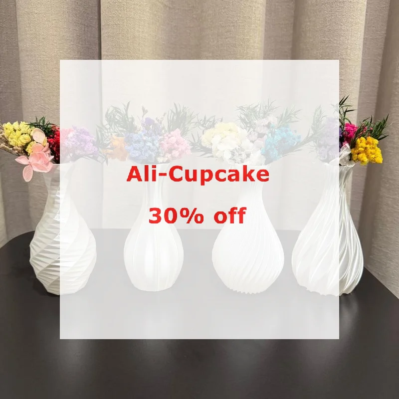 Flower Pot 3D Printed Decorative Vase White Color Desktop Ornament Mini Flower Vases Simple Spiral Vase Office