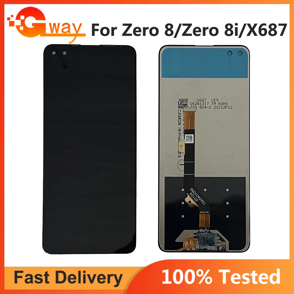 

6.85" Tested lcd For Infinix Zero 8 X687 LCD Display Touch Screen Digitizer For infinix Zero 8i X687B LCD Assembly Replacement