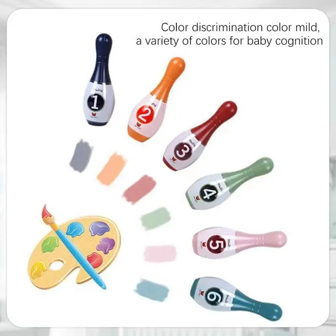 Ensemble de bowling jouet pour enfants, comprend 6 épingles en plastique et 2 Ik, jeux d'intérieur et d'extérieur pour tout-petits, cadeaux d'anniversaire pour garçons et filles