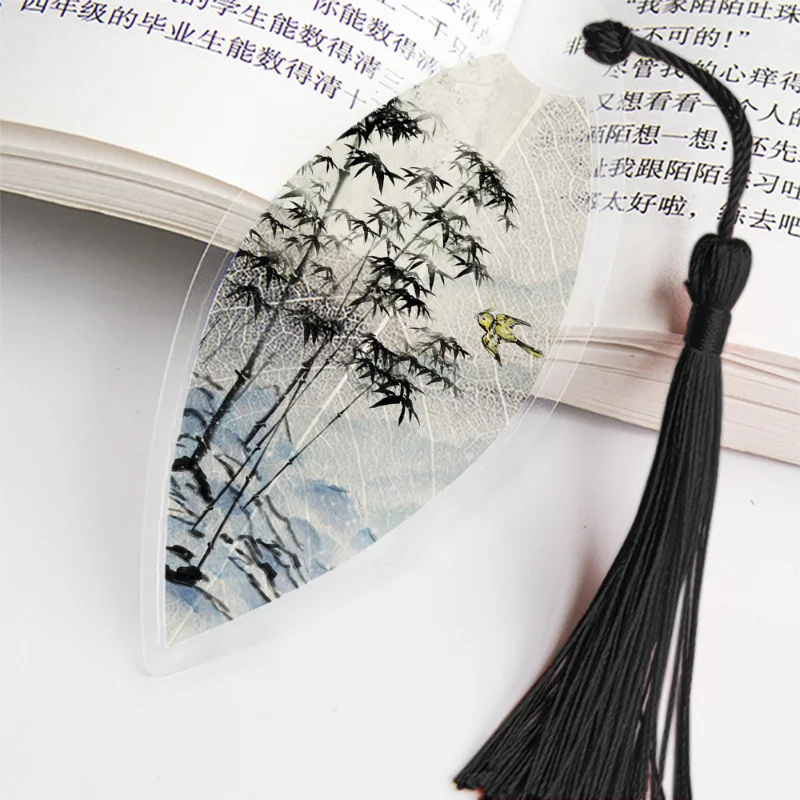 Landscape Painting Bookmarks Pretty Aesthetic Leaf Vein Bookmark Gift for Friends Students School Supplies