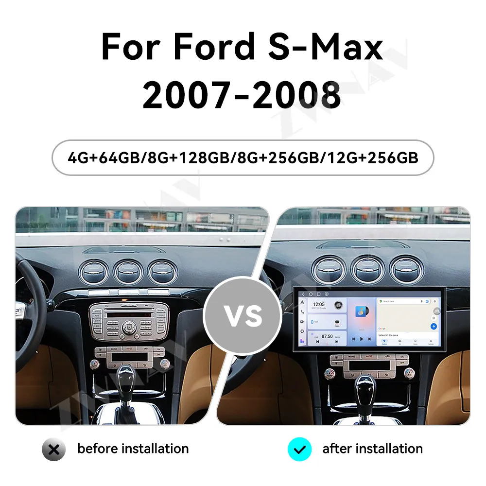 Car Interior Accessories Android 15 15.8 Inch For Ford S-Max 2007-2008 Car Gps Multimedia Player Radio Tape Recorder Head Unit