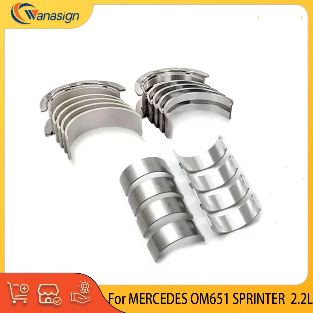 Engine Prtas Main Connecting Rod Set Fit 2.2 L L4 Diesel OM651 For Mercedes Benz 2.2 CDi A6510331002, A0000110100