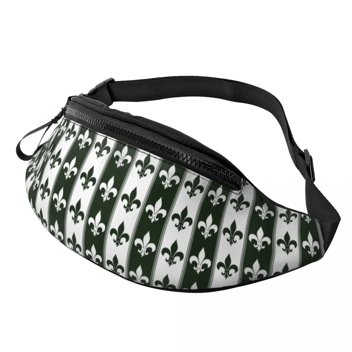 Custom Lily Flower Fleur De Lis Fanny Pack Men Women Crossbody Waist Bag for Running Phone Money Pouch