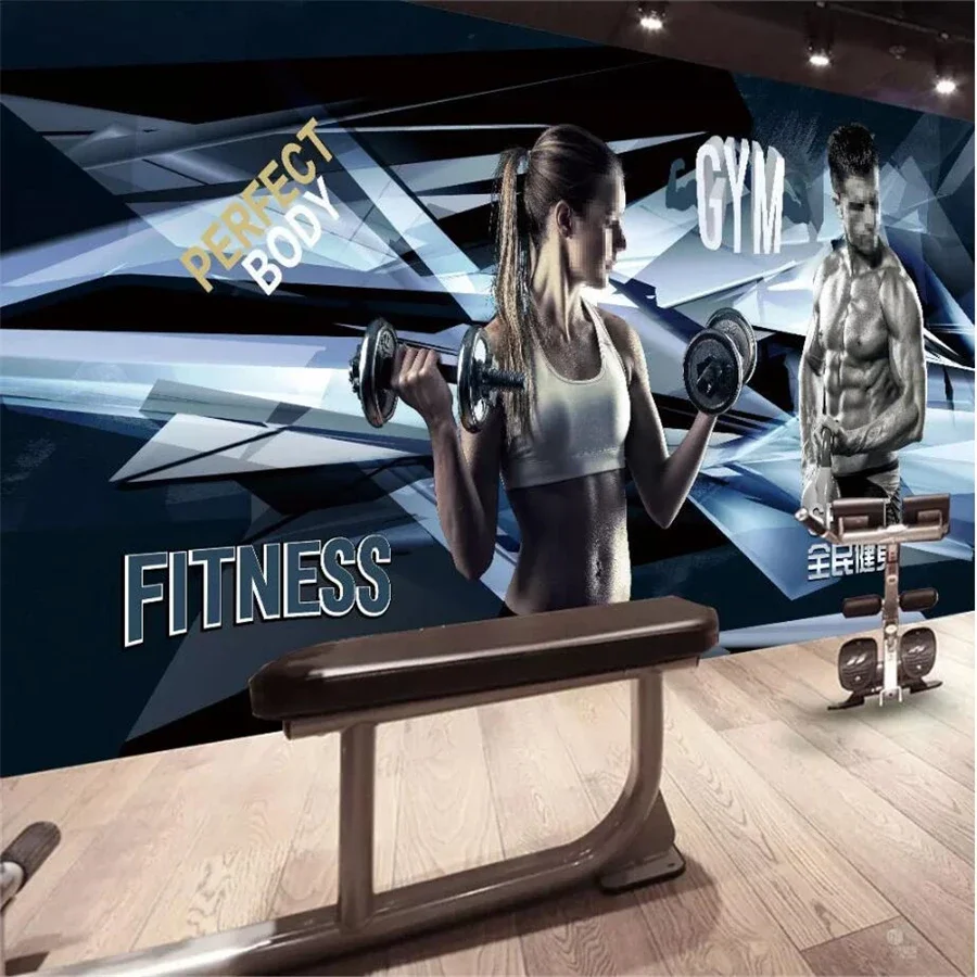 

Обои на заказ, 3D сломанная стена в тренажерном зале, фитнес-зал, инструменты для гостиной, тренажерного зала, ТВ, фоновые обои papel de parede обои