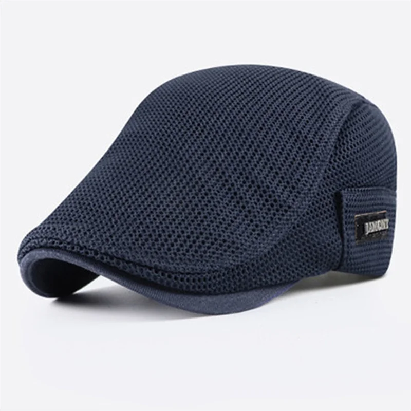 Breathable Mesh Hollow Berets Hat For Men Convenient Spring Summer Beret Quick-drying Newsboy Cap Retro Sun Hats Painter Caps