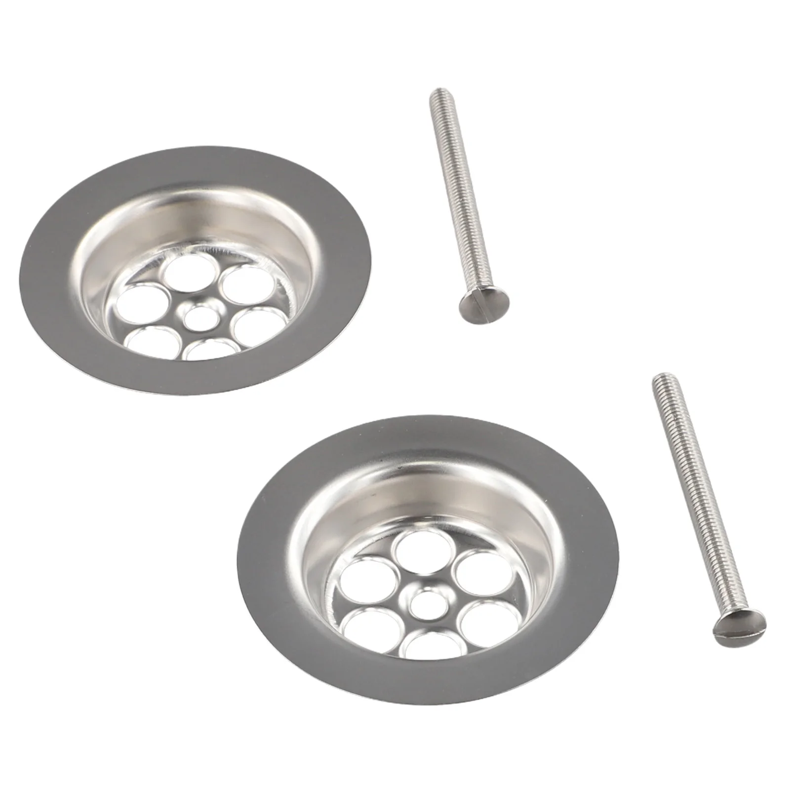 2Set 70mm Kitchen Bathroom Sink Strainer Bath Plug Hole Spare With Screw Stainless Steel Drain Hole Filter Plug Accessories