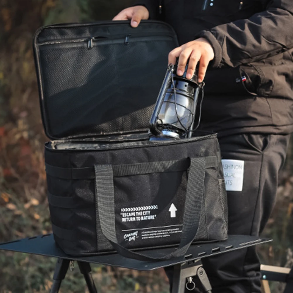 20-l-Picknicktasche, Aufbewahrungstasche für Kochgeschirr, tragbare Outdoor-Camping-Organizer mit Griff, Camping-Aufbewahrungstasche für Familienaktivitäten