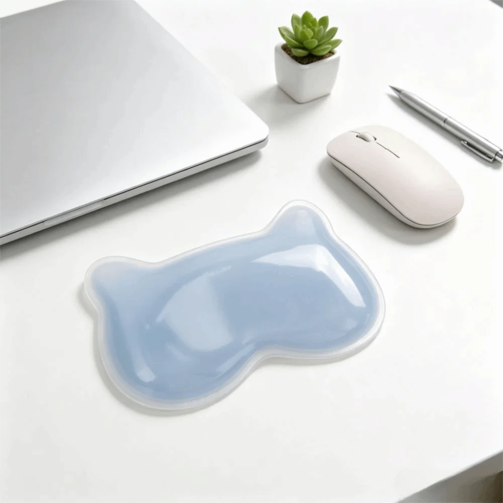 Soft Silicone Mouse Wrist Rest Transparent Base Non Slip Ergonomic Mouse Pad Anti Slip Hand Pillow Cushion