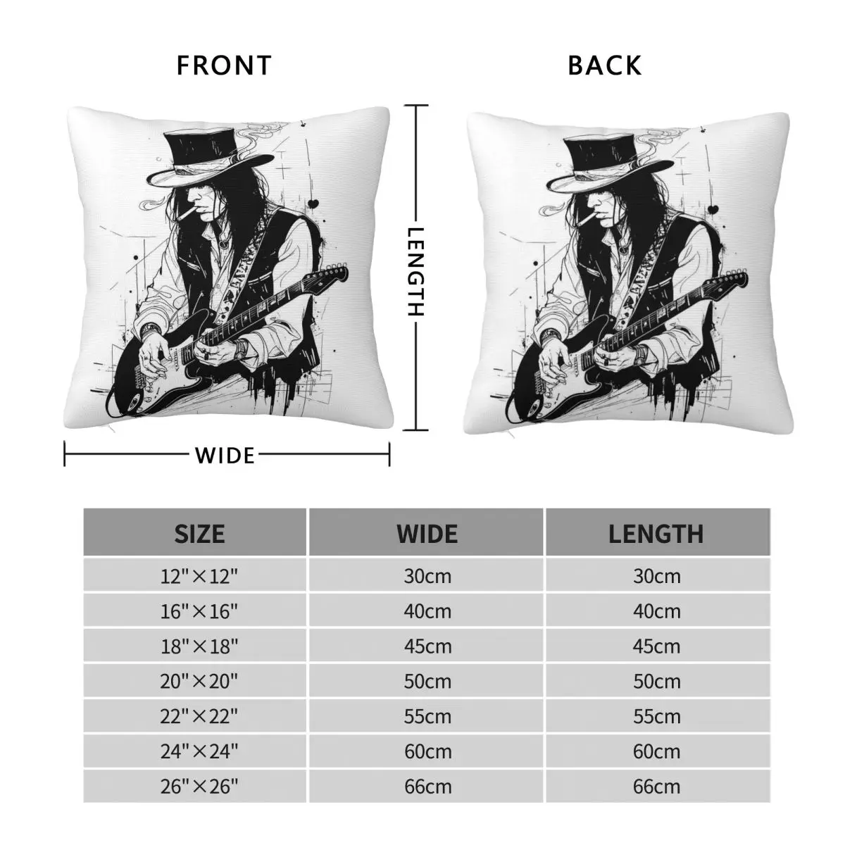 Guns N' Roses Slash Guitar Legend Square Pillowcase Polyester Linen Velvet Creative Zip Decor Pillow Case Sofa Seater Cover