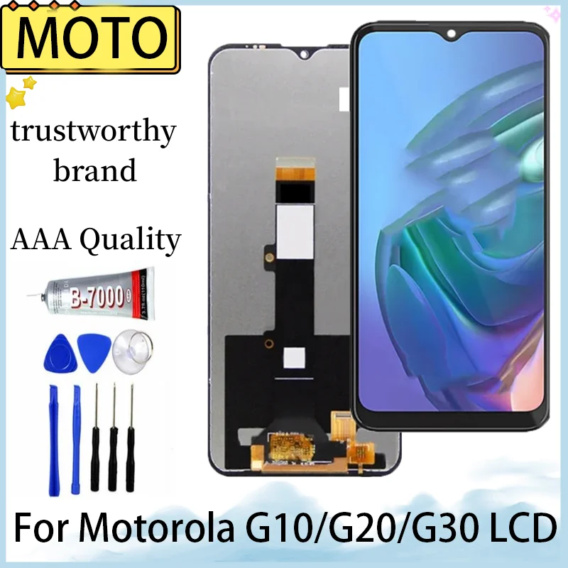 100% Tested For Motorola Moto G10 G20 LCD Display Touch Screen Digitizer For Moto G30 XT2128-1 XT2129-1 LCD Display Replacement