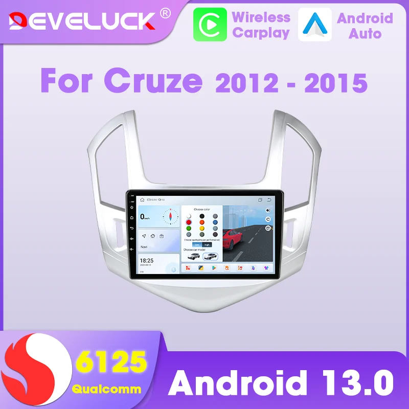 Rádio multimídia automotivo para chevrolet cruze j300 j308 2012 2013 2014 2015 android auto carplay automóvel sistema inteligente estéreo