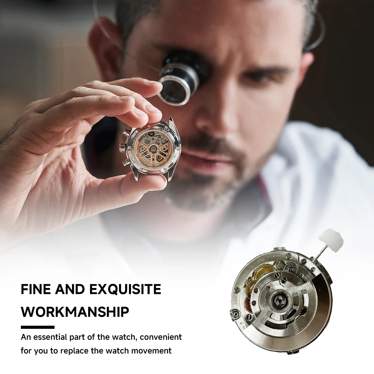 حركة ميكانيكية أوتوماتيكية محفورة ، عجلة توازن زرقاء ، 31 تقويم عريض ، 41 جواهر