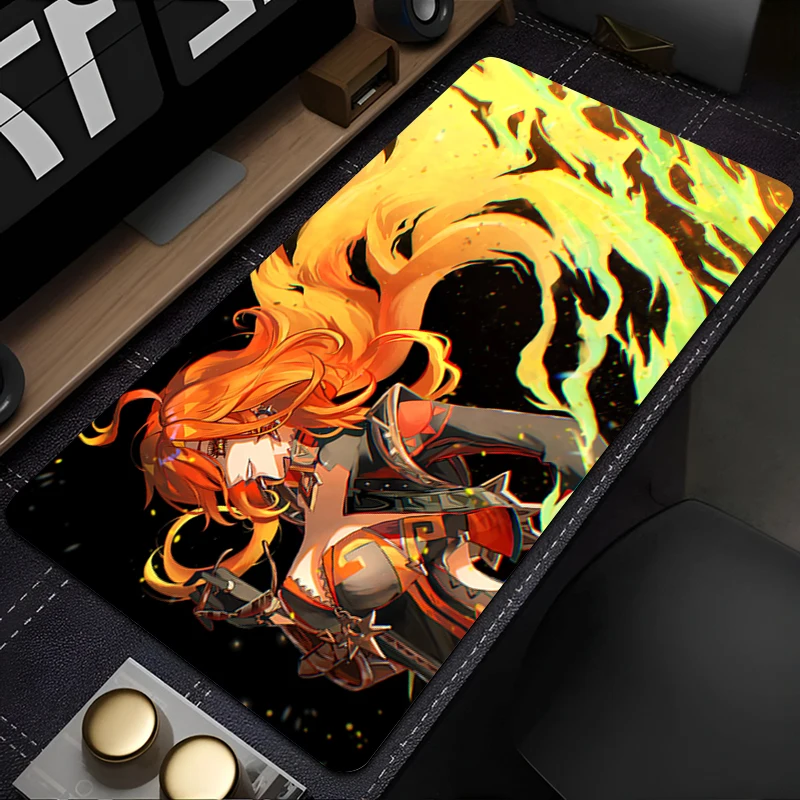 Mouse Pad Anime Gaming Accessories Mousepad Game G-genshin Impact Mavuika Completo Computer Keyboard Pad Carpet Desk Mat Varmilo