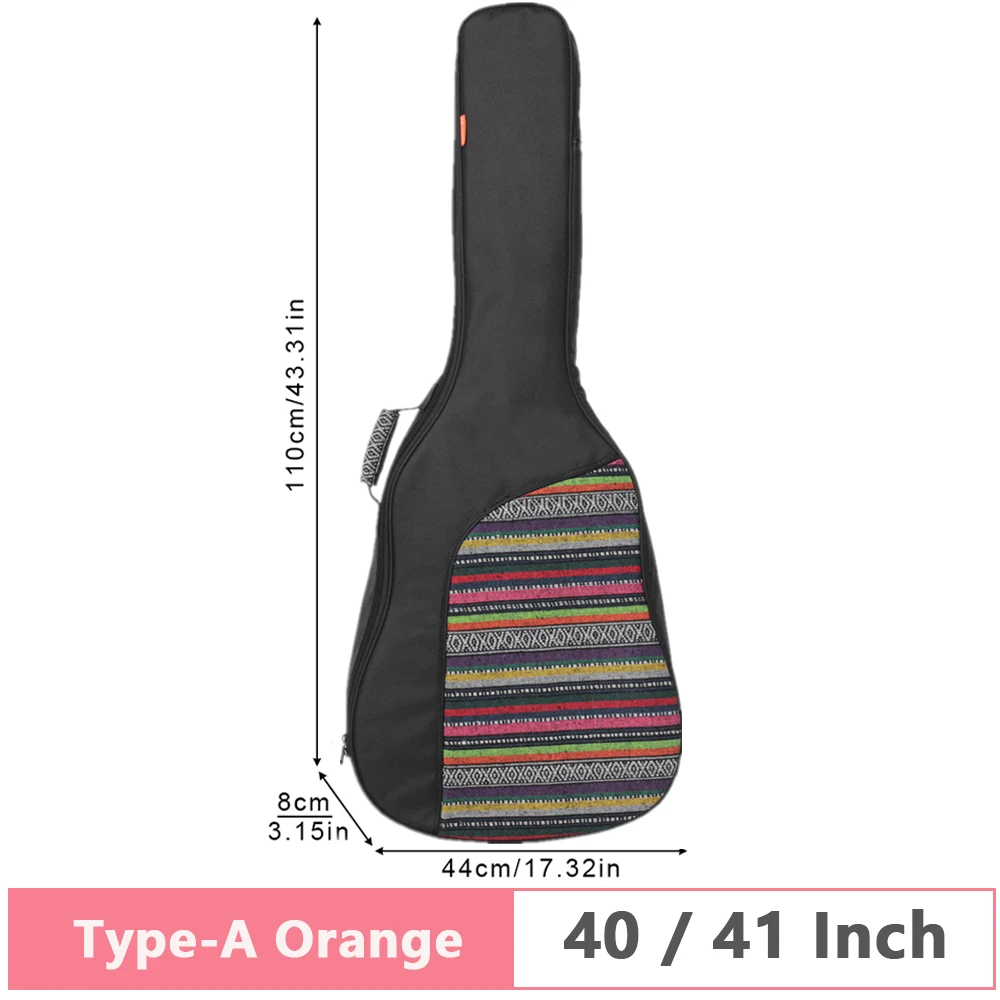 1pc 40/41 Inch Guitar Bag Classic Acoustic Electric Guitar Case Double Straps Pad Cotton Oxford Thicked Soft Waterproof Backpack