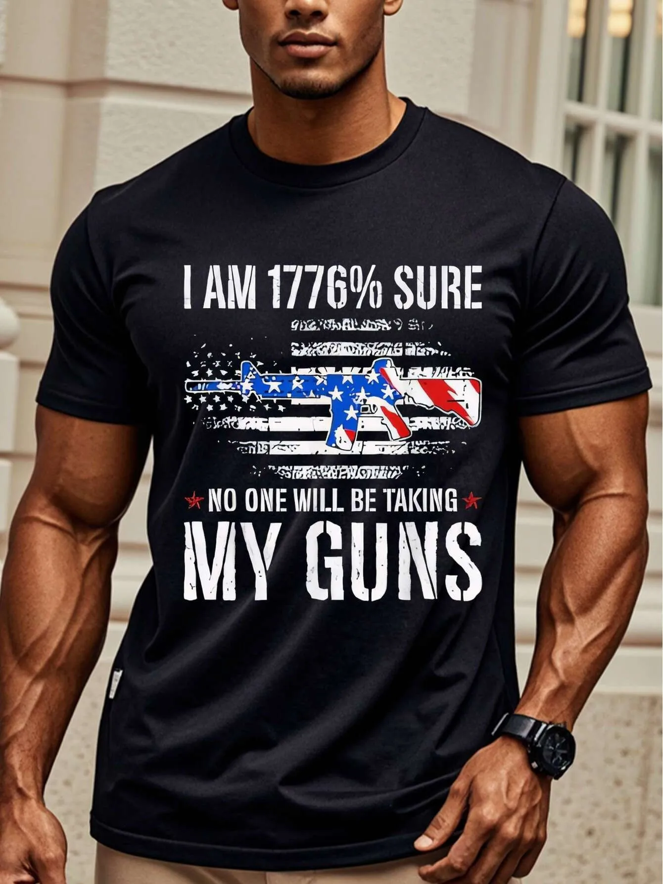 

Patriotic American Flag Gun Rights Supporters T-Shirt 100% Cotton O-Neck Short Sleeve Summer Casual Mens T-shirt Streetwear